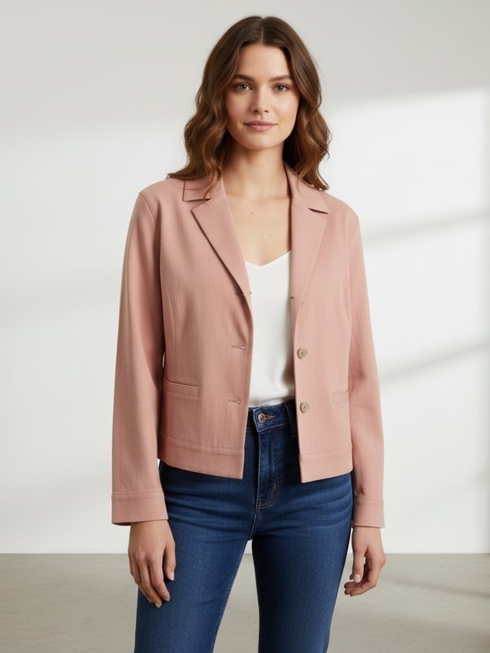 Tommy Bahama Dusty Rose Silk Button Front Blazer Jacket Medium